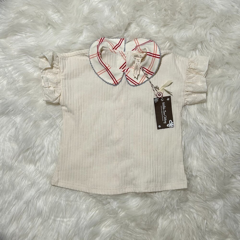 MATILDA JANE Kids Baby Doll Tee w Peter Pan Collar and Colorful Buttons SIZE 4